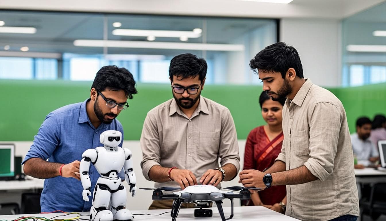 SFA Global robotics and drone R&D laboratory team in Bhopal